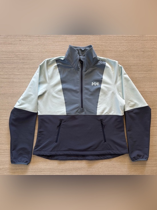 Helly Hansen Jackets & Blazers - Helly Hansen Cascade Shield Anorak blue gray long sleeve windbreaker woman’s L